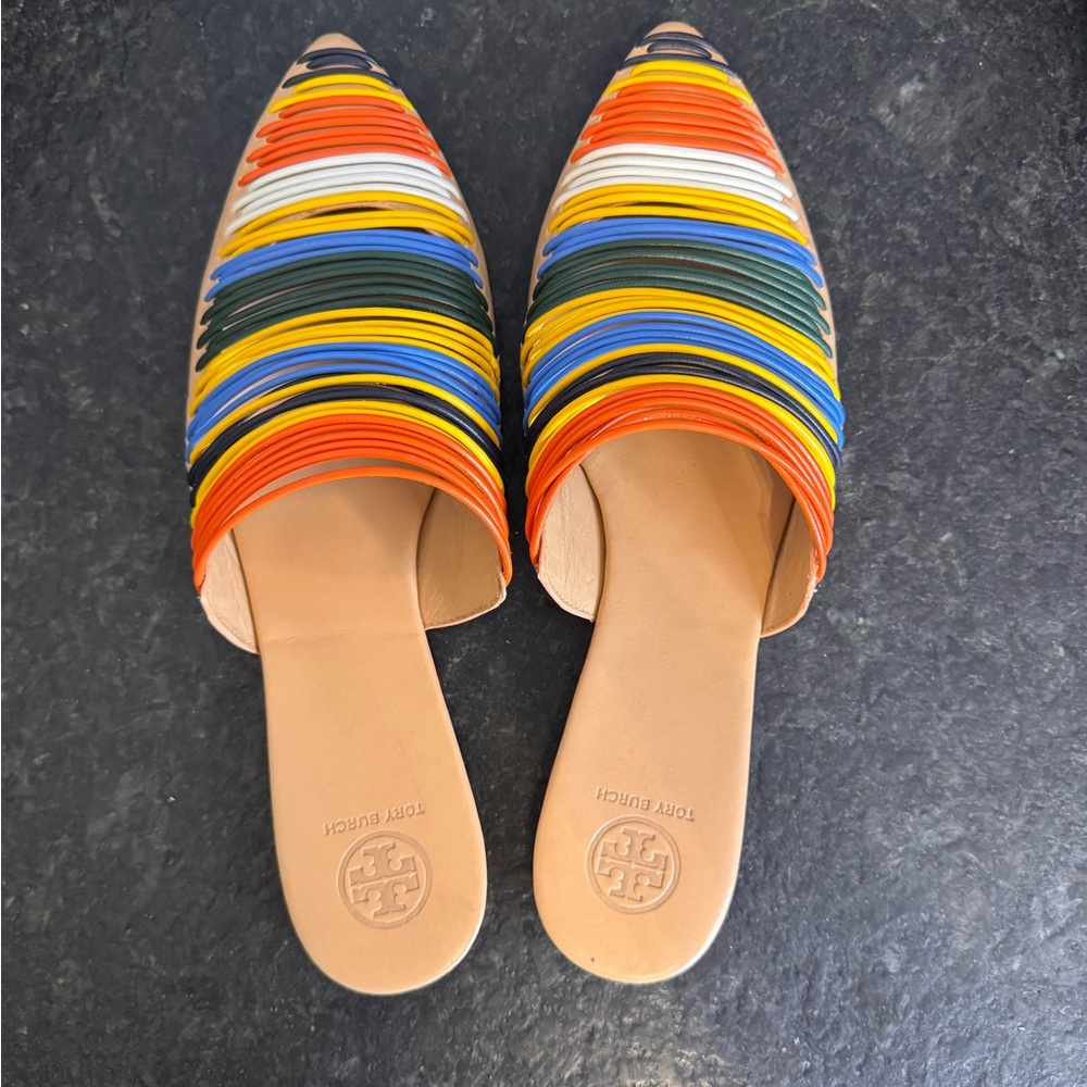 Tory Burch Sienna Striped Mules